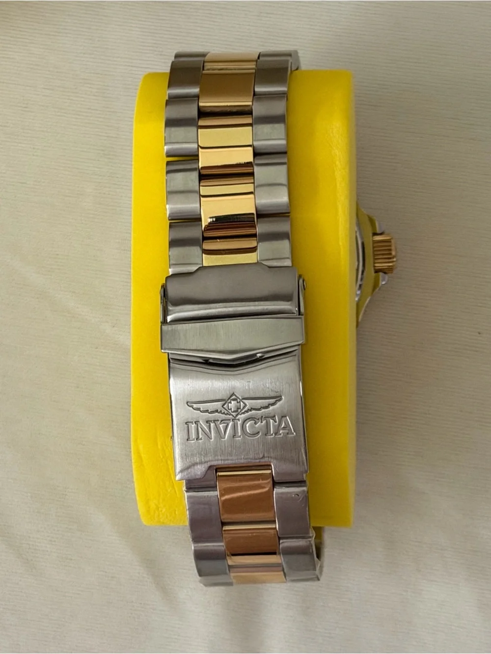 Invicta Two-Tone Gold and Silver Men's Dive Watch with Black Bezel